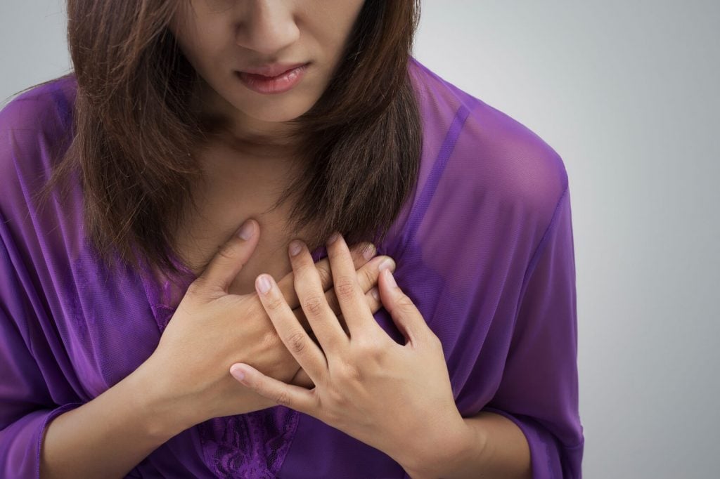 Woman with chest pain.